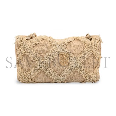 CHANEL MASTER BEIGE TWEED FRINGE NATURE FLAP BAG (26*16*5cm) CHANEL MASTER BEIGE TWEED FRINGE NATURE FLAP BAG (26*16*5cm)